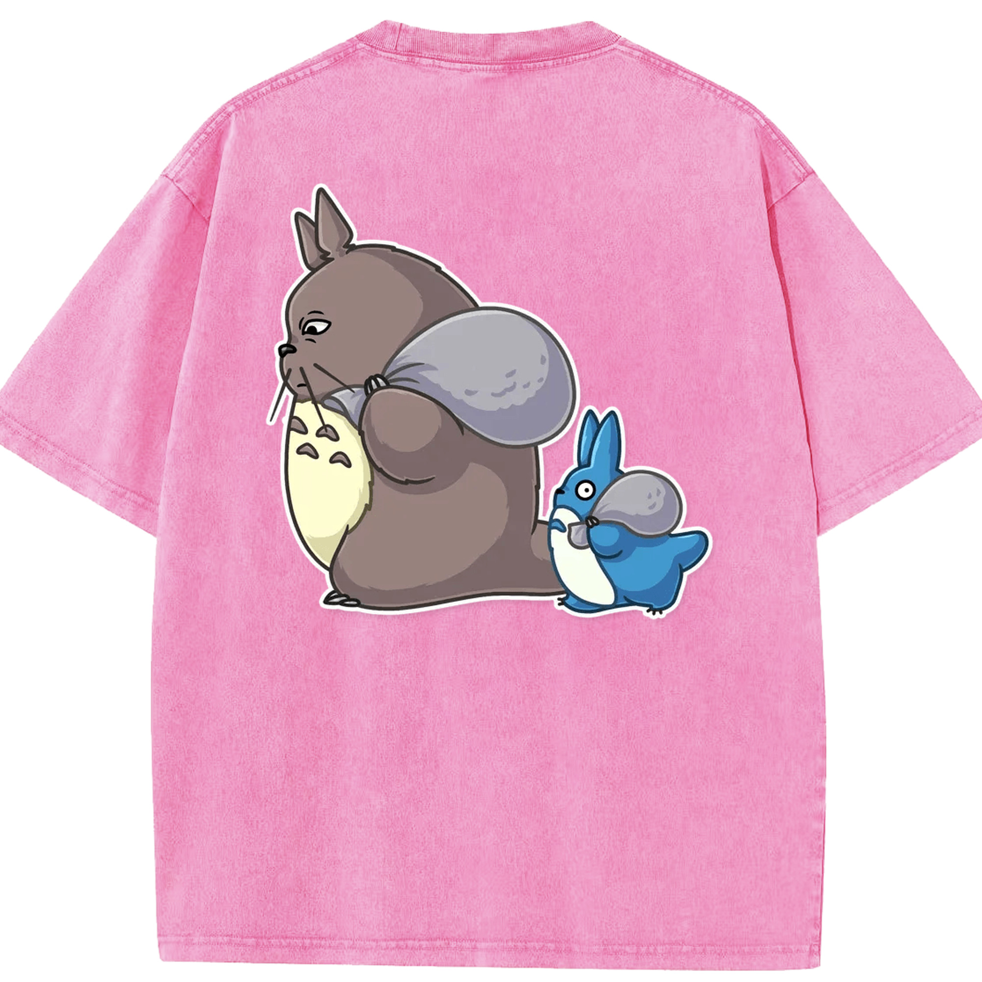 （画像用） となりのトトロ 草壁メイ 草壁サツキ My Neighbor Totoro Satsuki Kusakabe Mei Kusakabe 綿100% ヴィンテージ風 半袖Tシャツ（背面プリント）